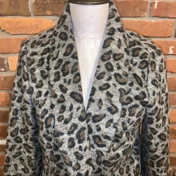 Loft Single Button Leopard Print Blazer Jacket Size Medium - Picture 2 of 6